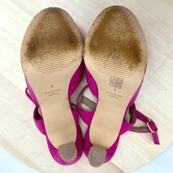 Stuart Weitzman Suede Avenue 130 Platform Stiletto Barbie Pink Size 5B NEW! - Picture 7 of 11